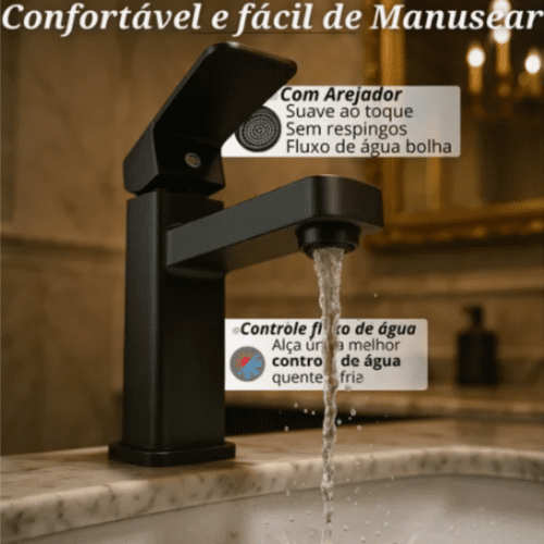 Torneira Banheiro Monocomando Misturador Quente E Fria Inox (  PRETO ) - Image 2