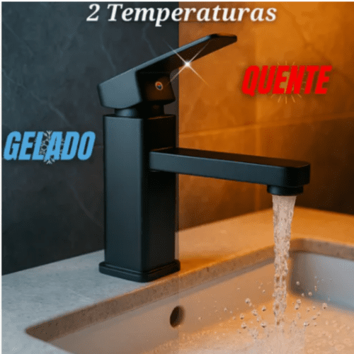 Torneira Banheiro Monocomando Misturador Quente E Fria Inox (  PRETO ) - Image 4