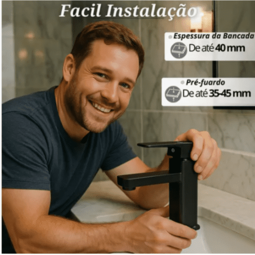 Torneira Banheiro Monocomando Misturador Quente E Fria Inox (  PRETO ) - Image 5