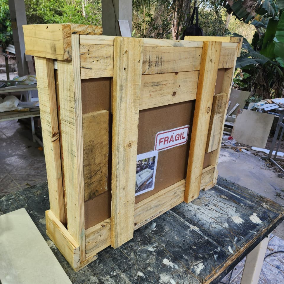 Kit Completo: Cuba Esculpida 60x45x10 + Nicho 0,60 X 0,40 Calacata Acetinado - Image 2