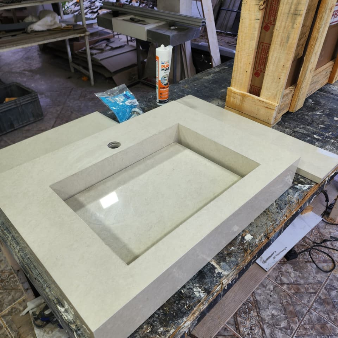 Cuba Esculpida No Porcelanato ( Modelo Retangular ) 60x45x10 Bege Areia - Image 7