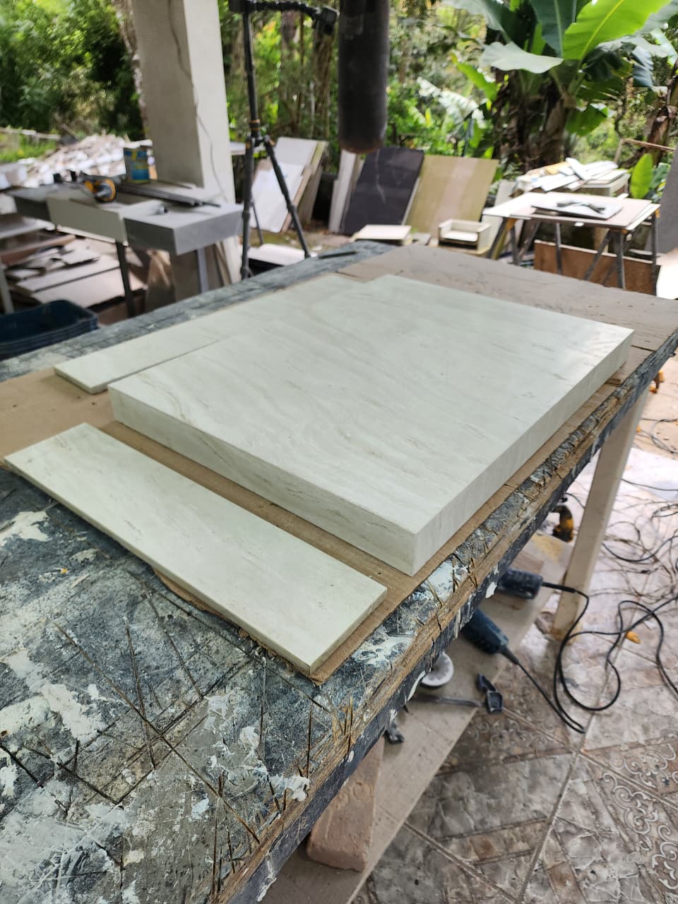 Bancada Em Porcelanato P/ Cuba D Sobrepor 0,60 X 0,45 X 0,04 Travertino- Acetinado - Image 6