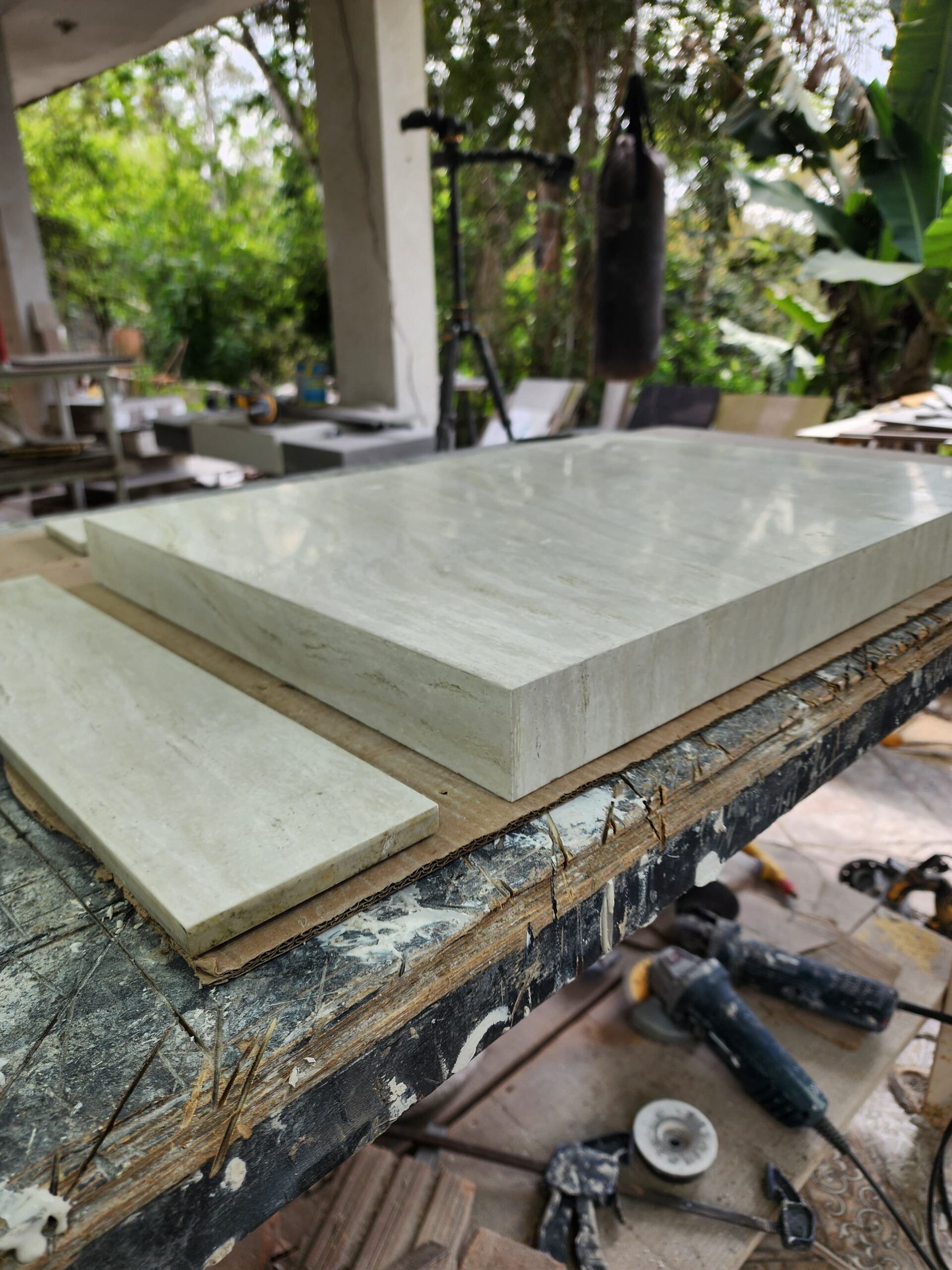 Bancada Em Porcelanato P/ Cuba D Sobrepor 0,60 X 0,45 X 0,04 Travertino- Acetinado - Image 5