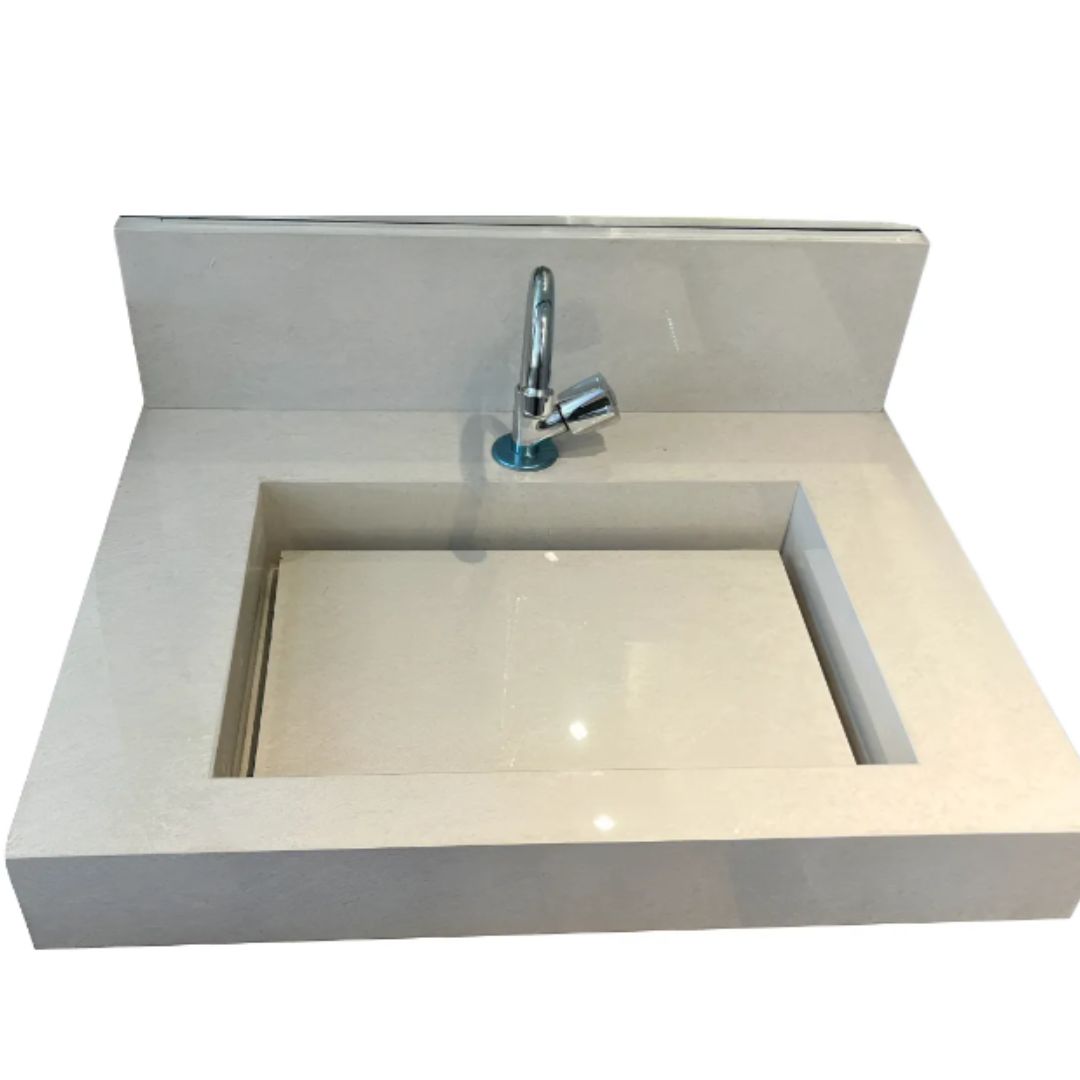 Cuba Esculpida No Porcelanato ( Modelo Retangular ) 60x45x10 Bege Areia - Image 4