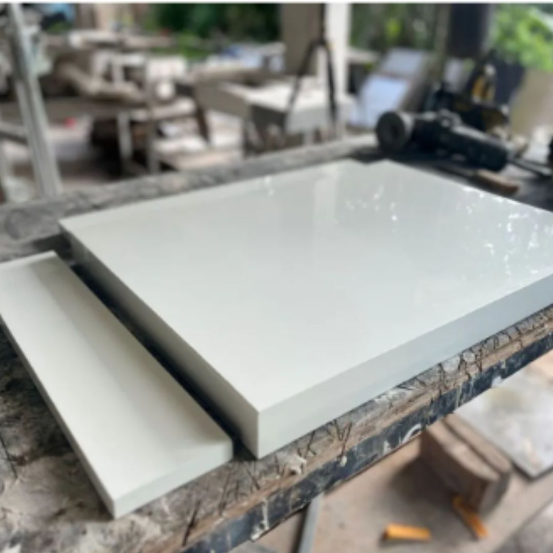 Bancada Em Porcelanato P/ Cuba D Sobrepor 0,60 X 0,45 X 0,04 Branco - Polido - Image 4