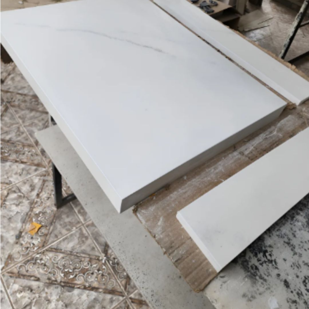 Bancada Em Porcelanato P/ Cuba D Sobrepor 0,60 X 0,45 X 0,04 Calacata Suave - Acetinado - Image 3