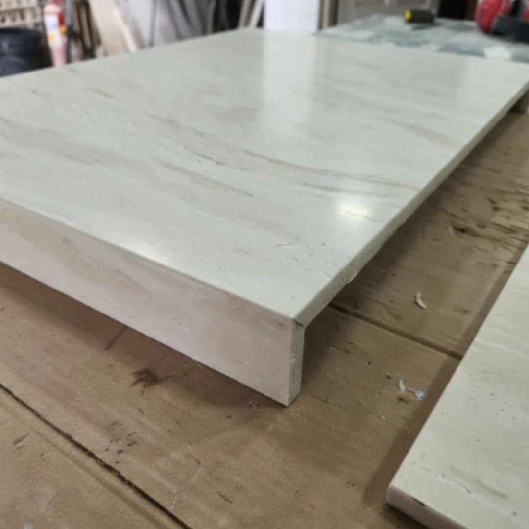 Bancada Em Porcelanato P/ Cuba D Sobrepor 0,60 X 0,45 X 0,04 Travertino- Acetinado - Image 7