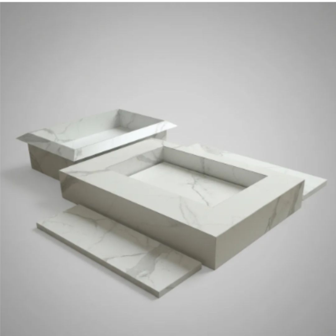 Kit Completo: Cuba Esculpida 60x45x10 + Nicho 0,60 X 0,40 Calacata Acetinado - Image 11