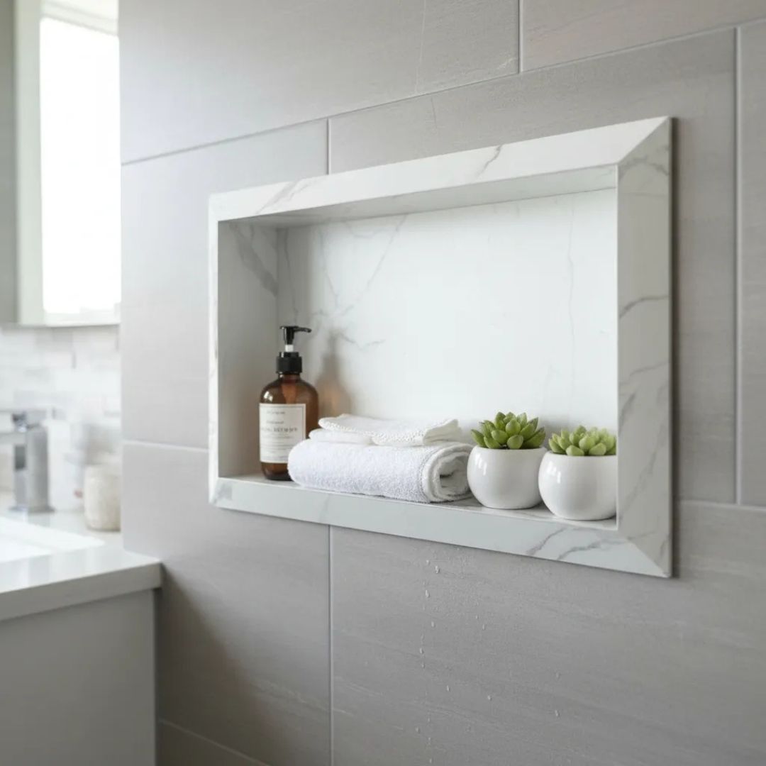 Kit Completo: Cuba Esculpida 60x45x10 + Nicho 0,60 X 0,40 Calacata Acetinado - Image 10