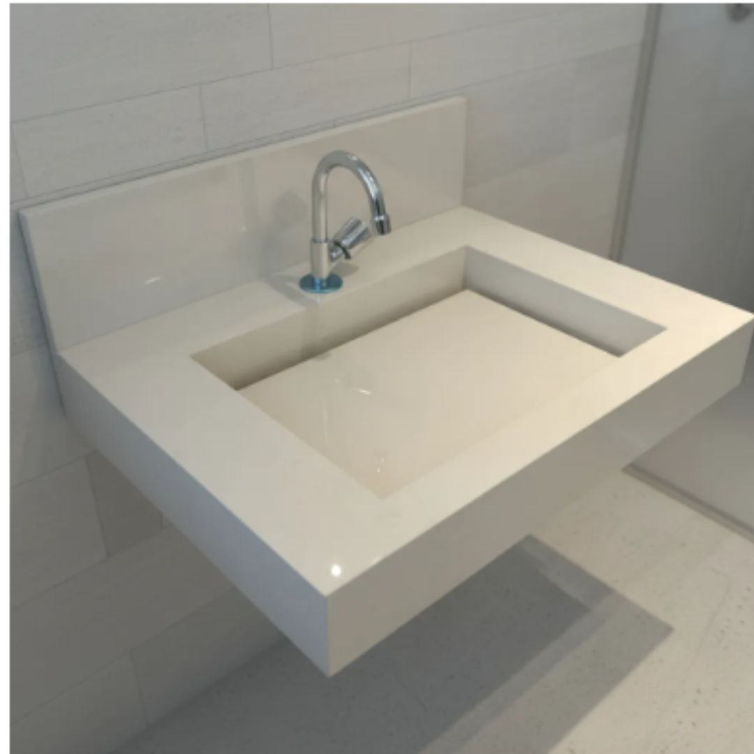 Cuba Esculpida No Porcelanato ( Modelo Retangular ) 60x45x10 Bege Areia