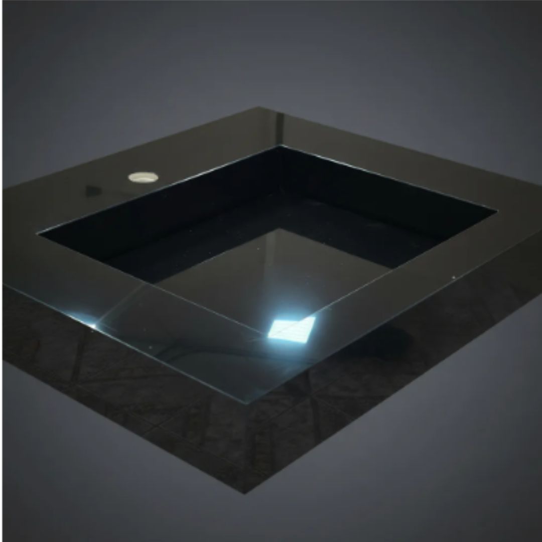 Cuba Esculpida No Porcelanato ( Modelo Retangular ) 60x45x10 Preto- Polido