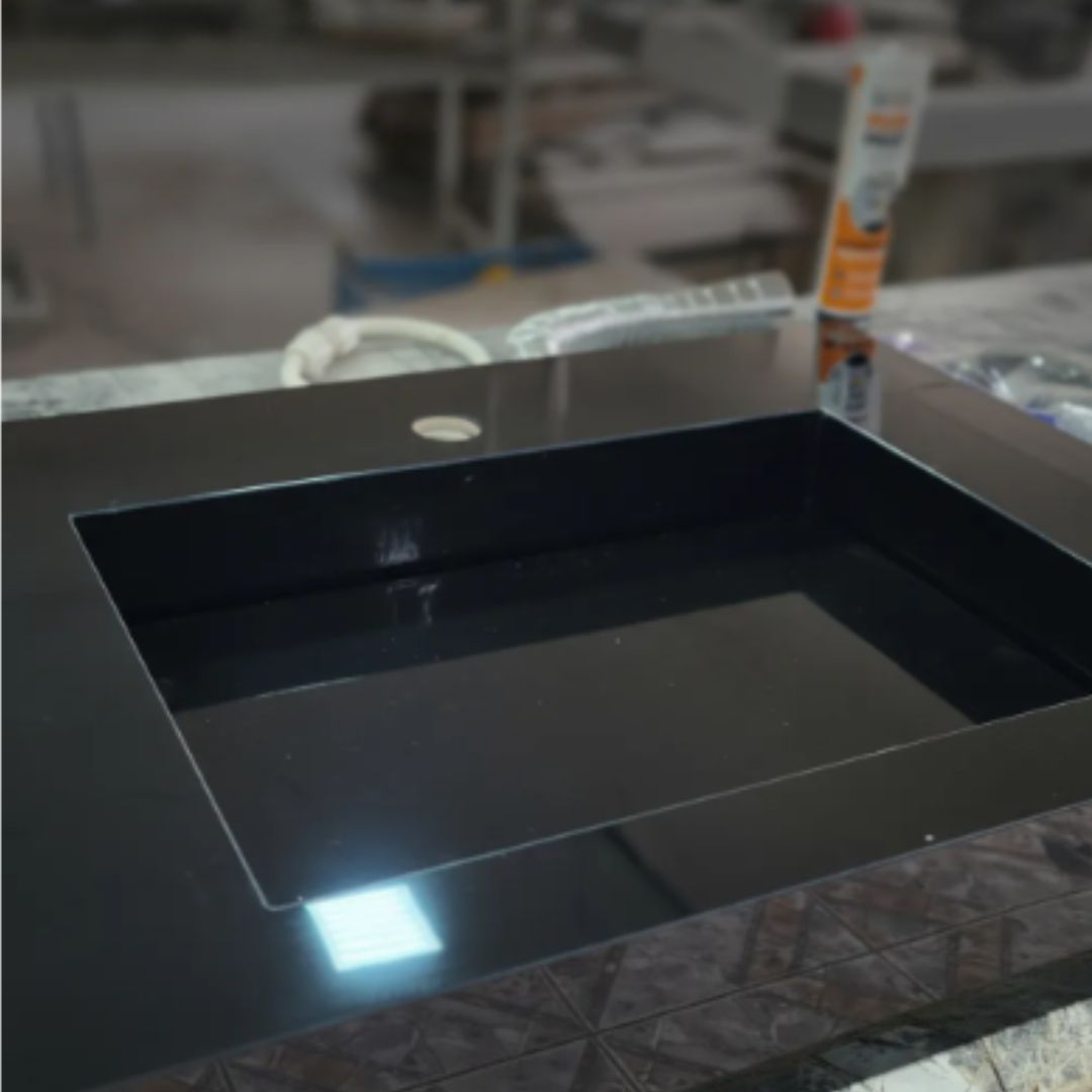 Cuba Esculpida No Porcelanato ( Modelo Retangular ) 60x45x10 Preto- Polido - Image 5