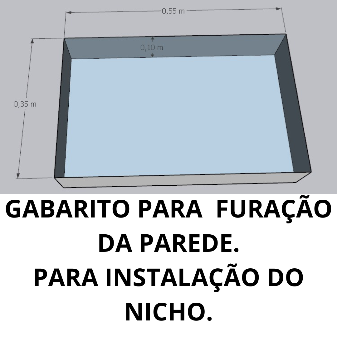 Nicho Borda Diamante 0,60 x 0,40 x 0,10 Branco com Rajas - Acetinado ( ENVIO FLEX ) - Image 7