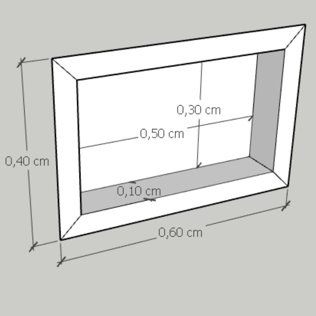 Nicho Borda Diamante 0,60 x 0,40 x 0,10 Branco com Rajas - Acetinado ( ENVIO FLEX ) - Image 8