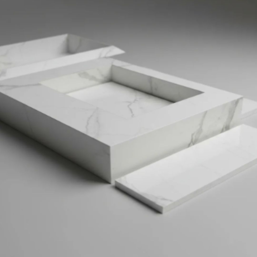 Kit Completo: Cuba Esculpida 60x45x10 + Nicho 0,60 X 0,40 Calacata Acetinado - Image 8