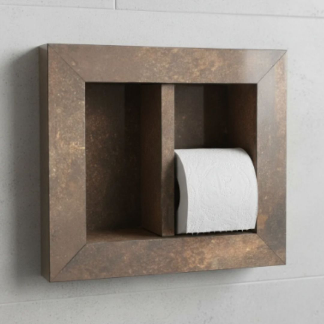 Nicho Papeleiro Borda Quadrada 35x31x10 Aço Corten - Polido - Image 4