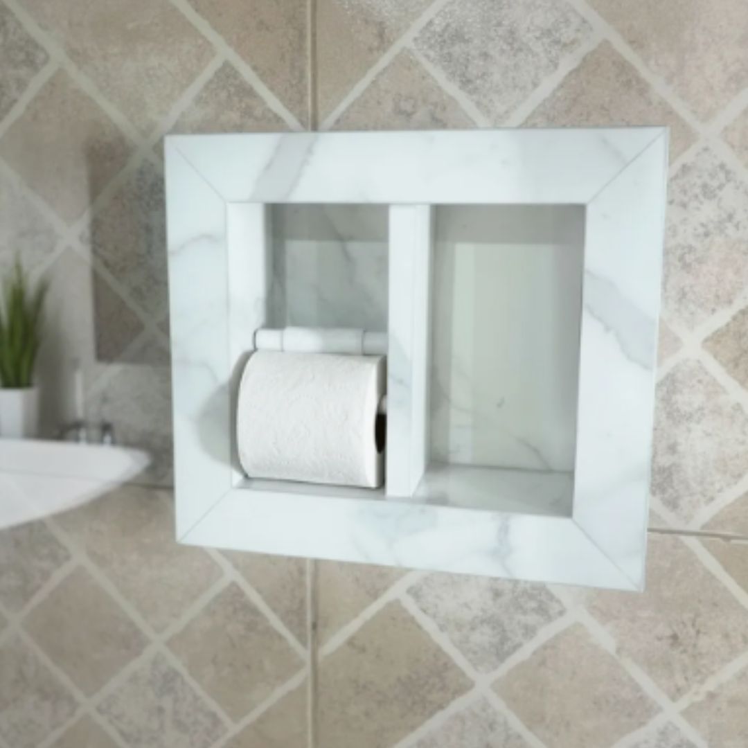 Nicho Papeleiro Com A Borda Quadrada 35x31x10 - Calacata - Polido