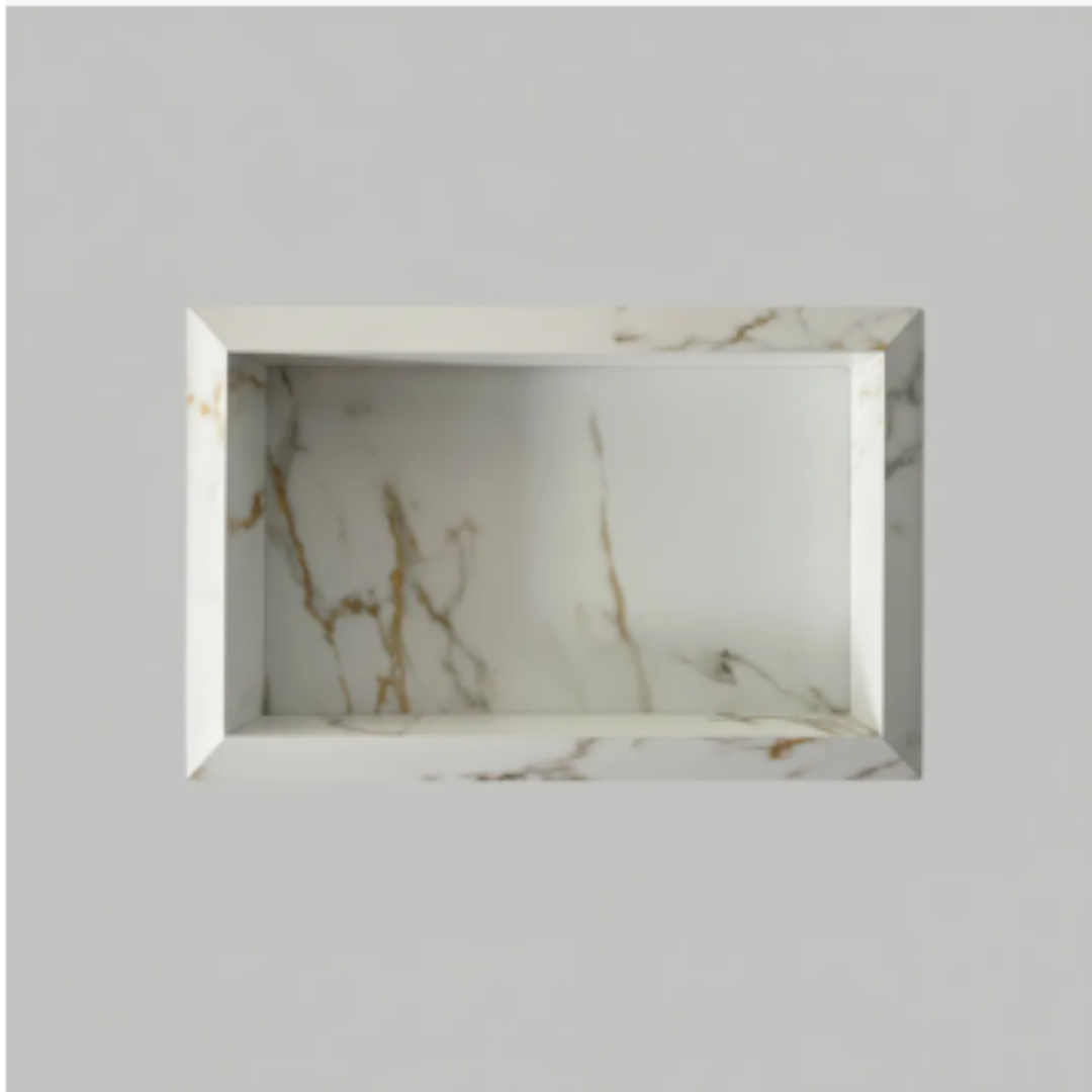 Nicho Borda Diamante 60x40x10 ( Pronto Para Envio ) Branco Com Veios Marcantes- Acetinado - Image 2