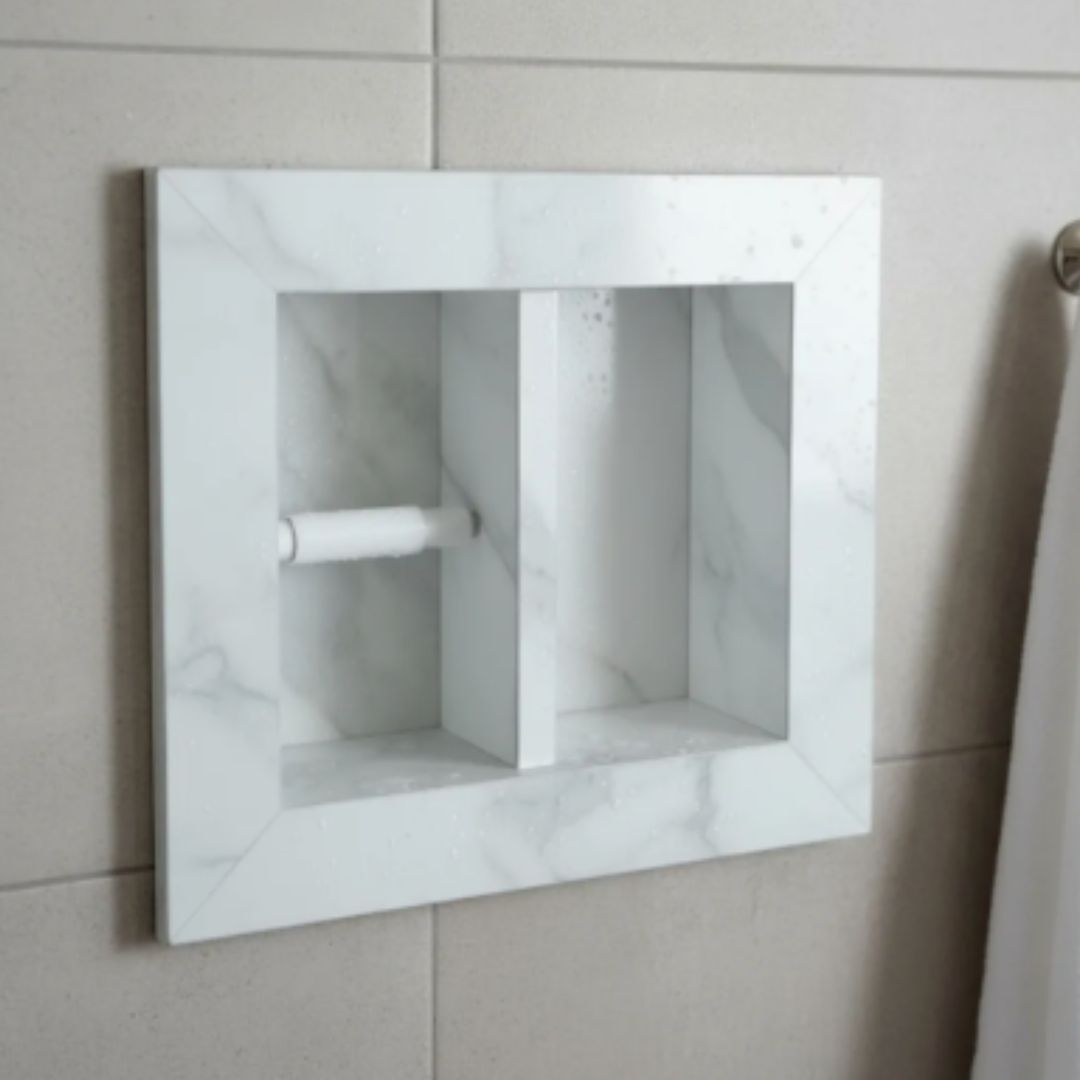 Nicho Papeleiro Com A Borda Quadrada 35x31x10 - Calacata - Polido - Image 3