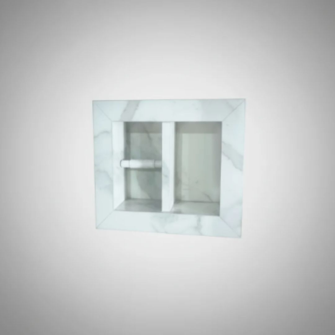 Nicho Papeleiro Com A Borda Quadrada 35x31x10 - Calacata - Polido - Image 2