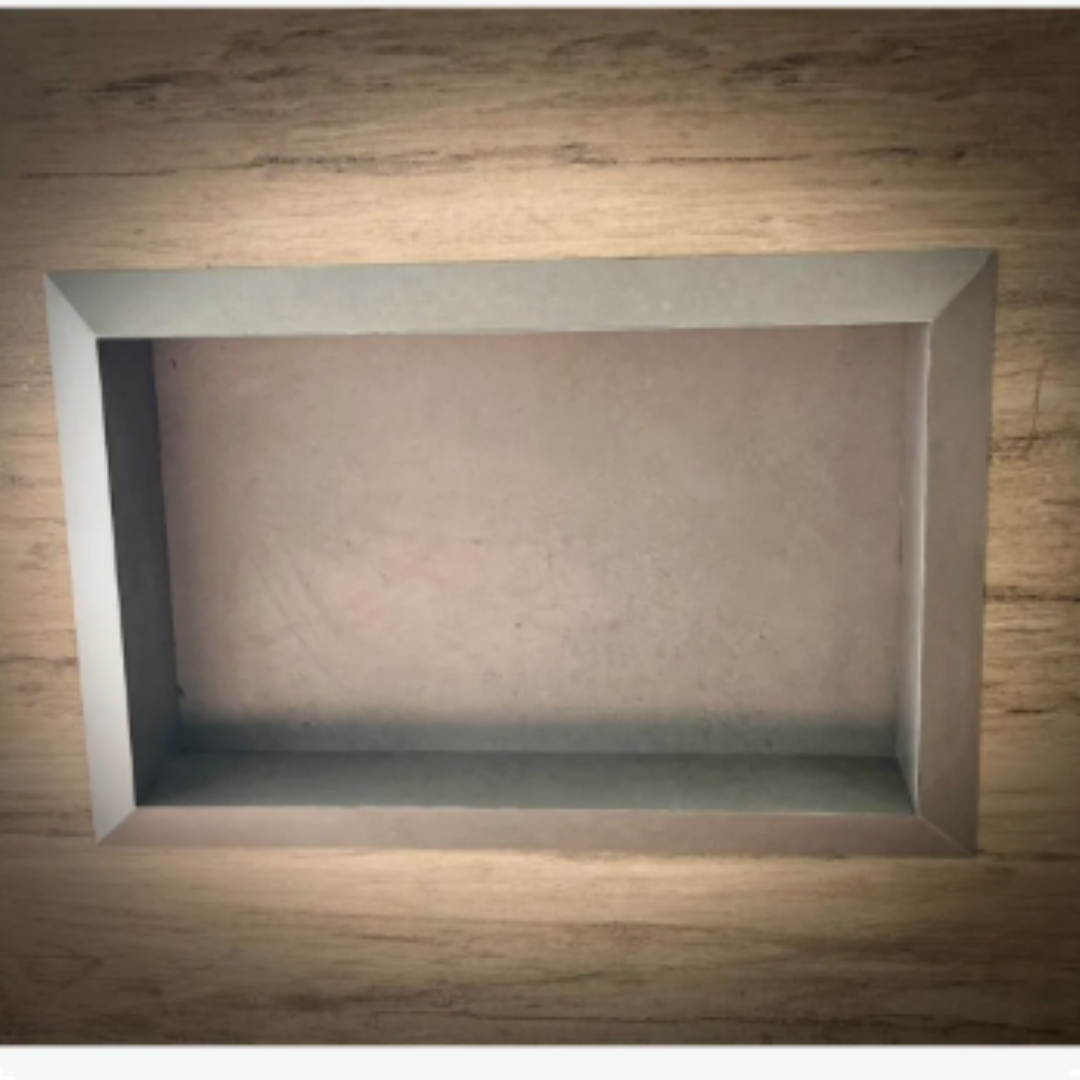 Nicho Borda Diamante 60x40x10 ( Pronto Para Envio ) Cinza Cimenticio- Acetinado