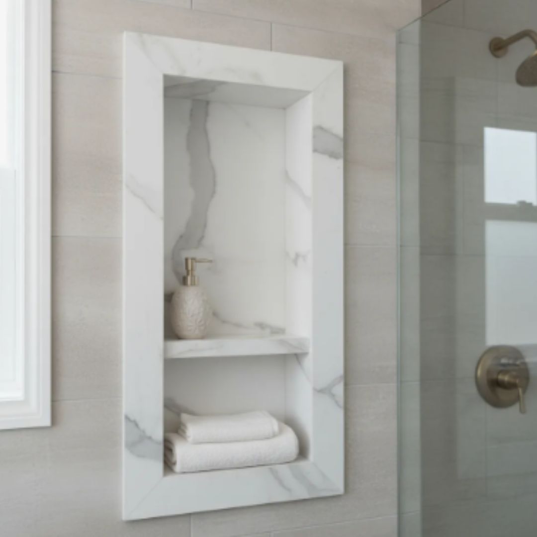 Nicho Perfumeiro Borda Quadrada 60x32x10 Calacata - Polido