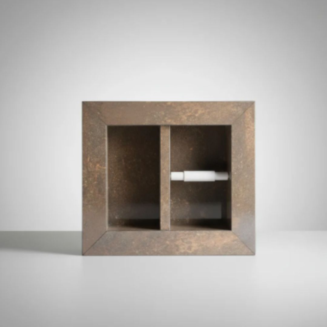 Nicho Papeleiro Borda Quadrada 35x31x10 Aço Corten - Polido - Image 5