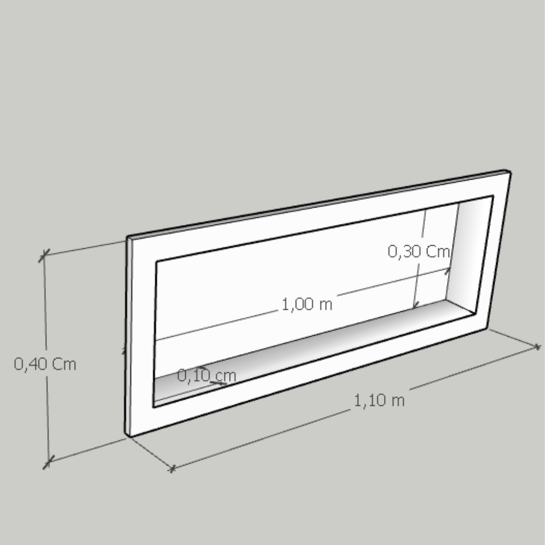 Nicho Borda Quadrada Inteiriço 1,10x0,40x0,10 Branco Polido - Image 8