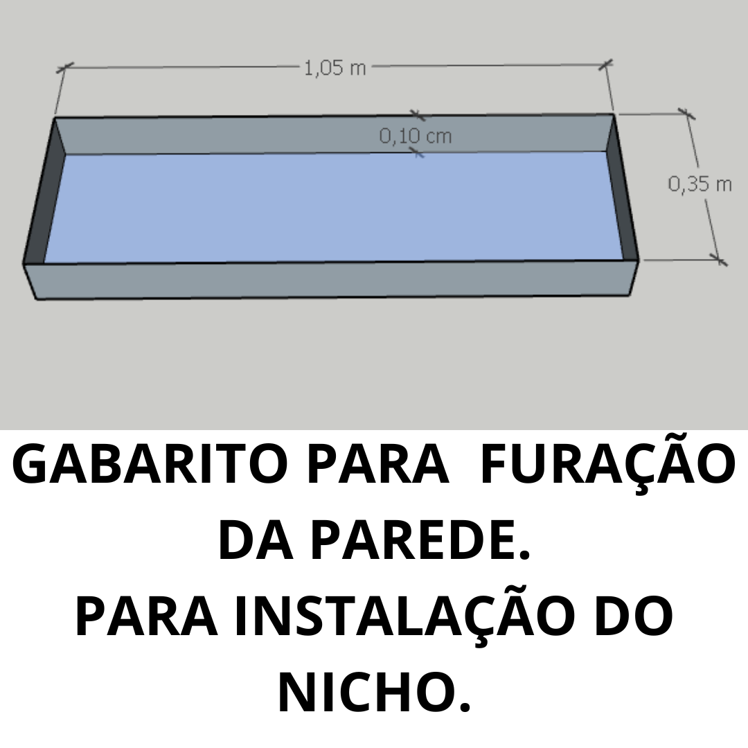 Nicho Borda Quadrada Inteiriço 1,10x0,40x0,10 Branco Polido - Image 7