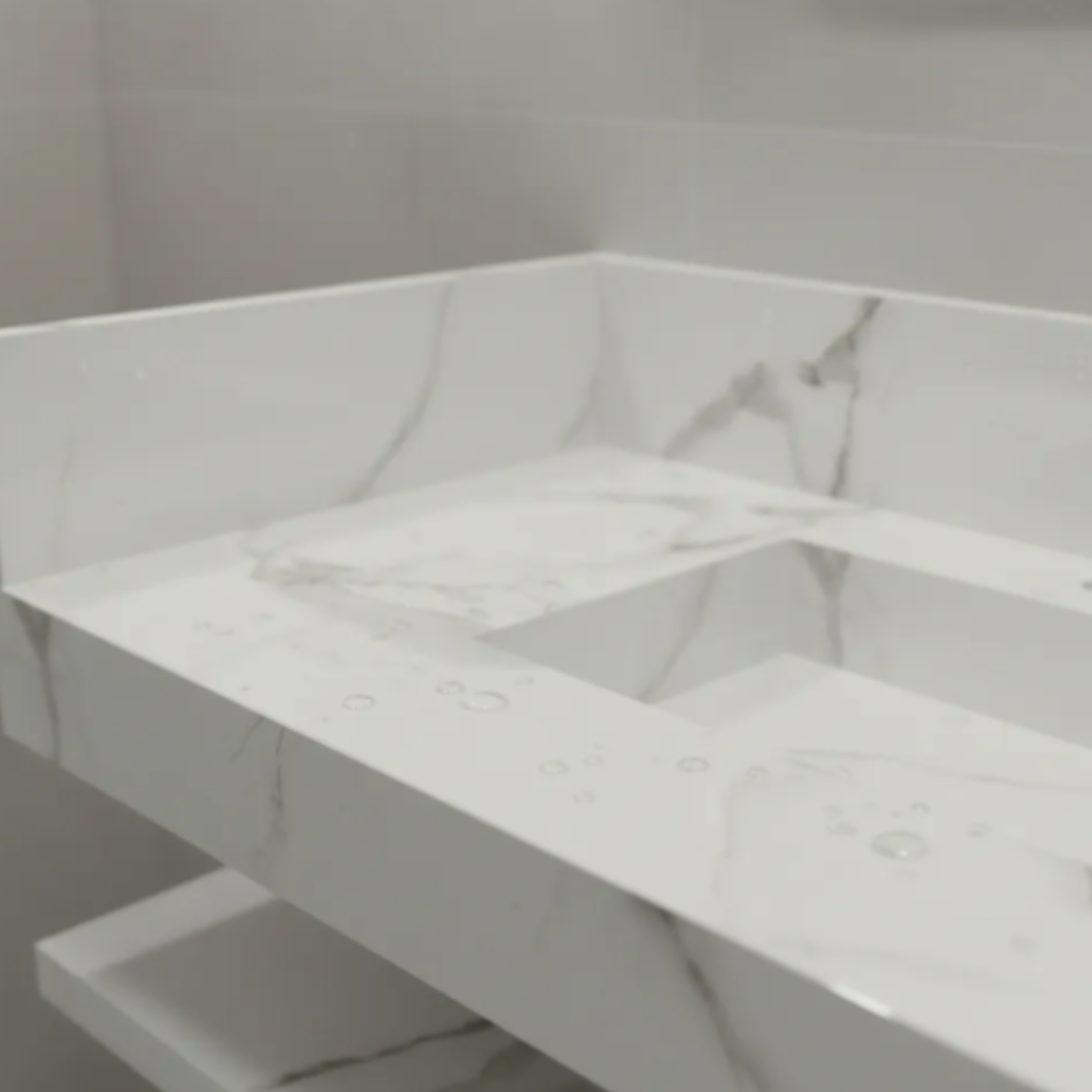 Cuba Esculpida 1,00x55x10 Com Plateleira Calacata Polido - Image 5